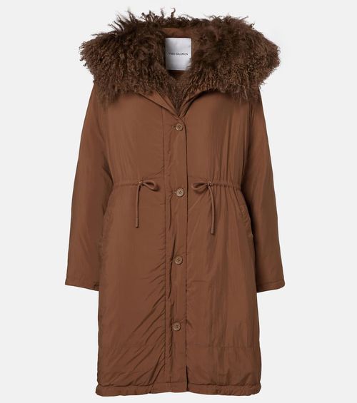 Doudoune shearling-trimmed down coat