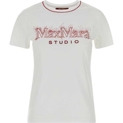 Mm Studio White Cotton Pugnale T Shirt