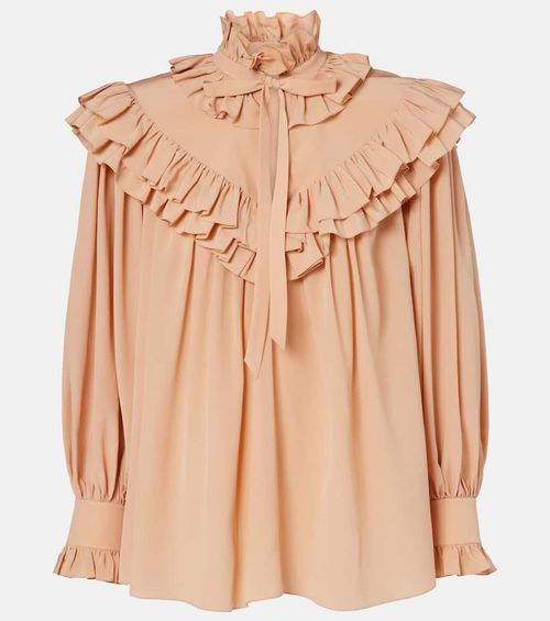 Chloé Ruffled tie-neck silk blouse