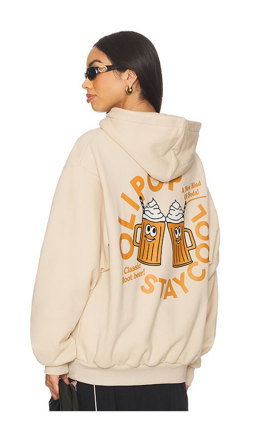 Stay Cool x OLIPOP Root Beer Hoodie in Cream. S. Also in L, M, XL/1X