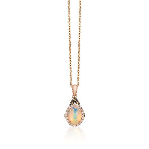 Ladies Neopolitan Opal Necklaces set in 14K Strawberry Gold