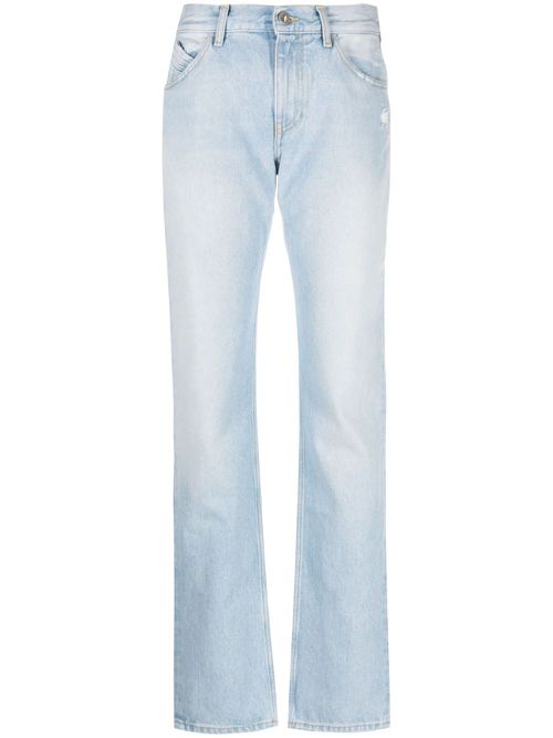 High-waisted straight-leg jeans - Blue