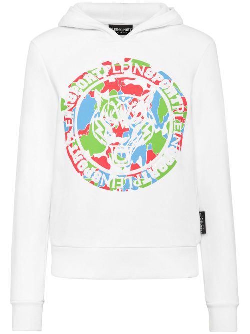 Carbon Tiger cotton-blend hoodie - White