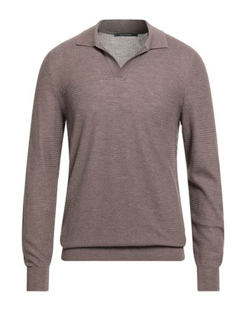 Man Sweater Khaki Size 40 Cashmere, Silk