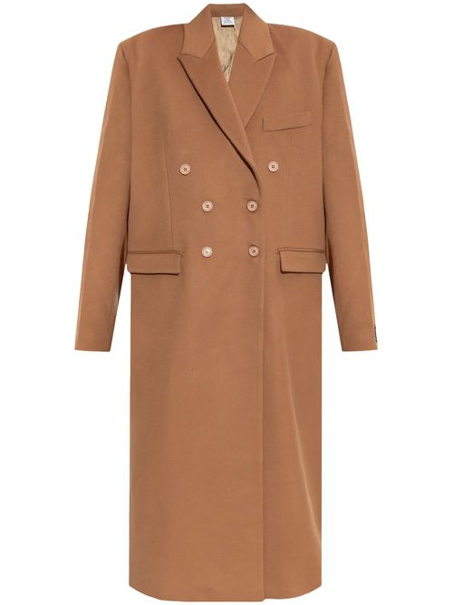Double breasted wool coat - Neutrals