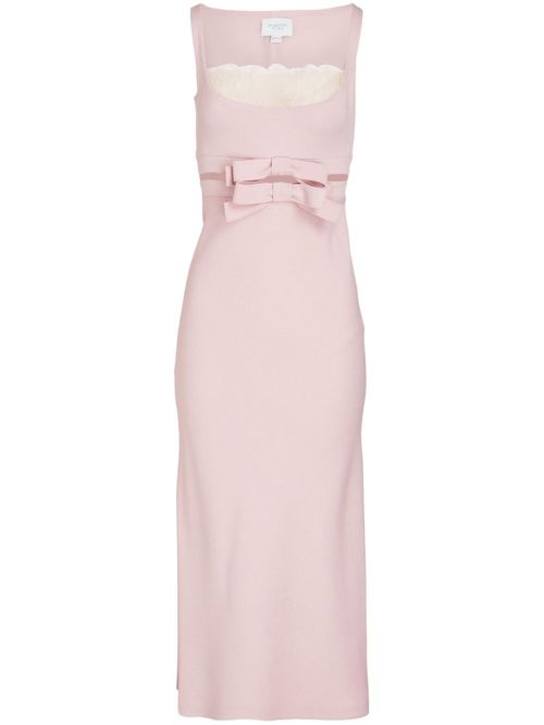 Bow-detail crepe midi dress - Pink