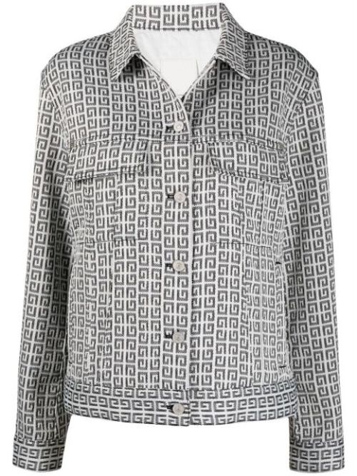 Woman 4g Jacquard Jacket With Denim Effect