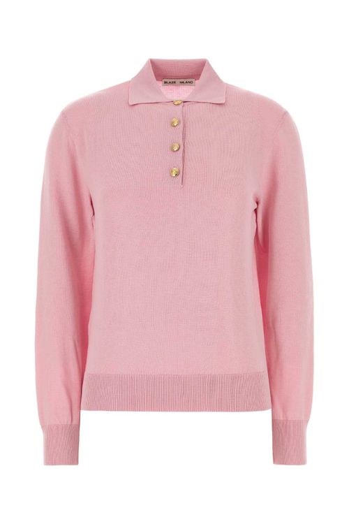 Silk-Blend Polo Shirt — Pink