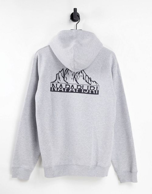 Saretine back print hoodie in light grey