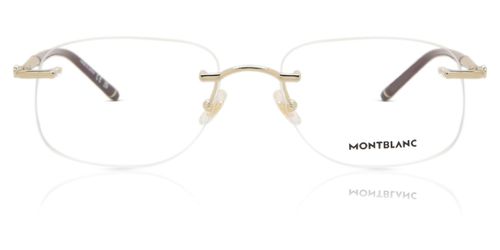 Montblanc MB0071O 006 Men's Eyeglasses Gold Size 56 - Blue Light Block Available