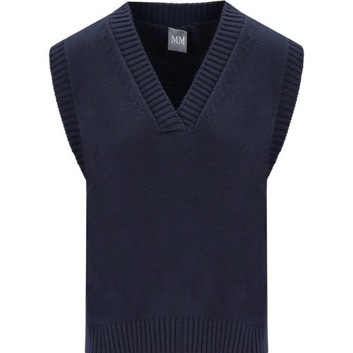 Mm Max Mara Scafati Blue Knitted Vest