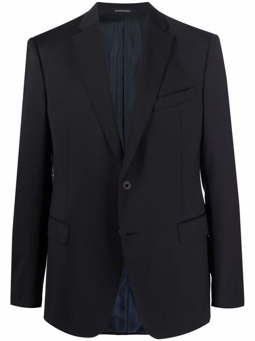 Fitted single-breasted blazer - Black