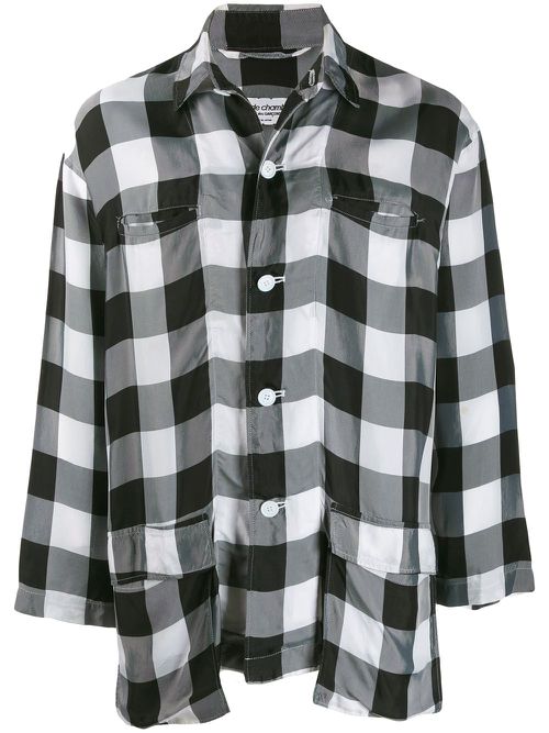 Lightweight checked shirt - Black