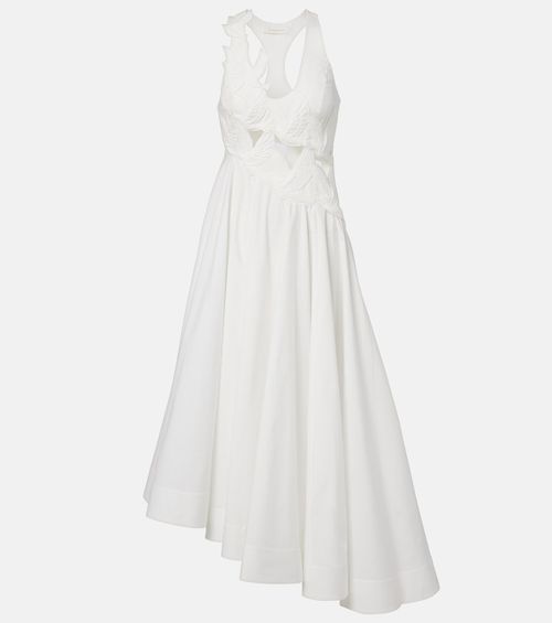 Luna patch-appliqué cotton midi dress