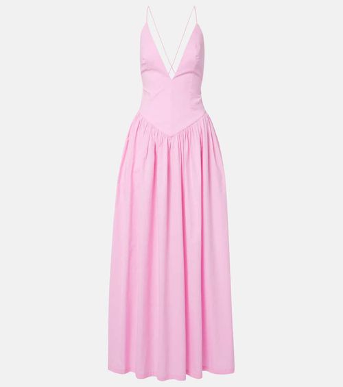 Open-back cotton maxi dress
