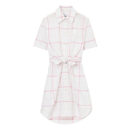 Checked Cotton Shirt Mini Dress