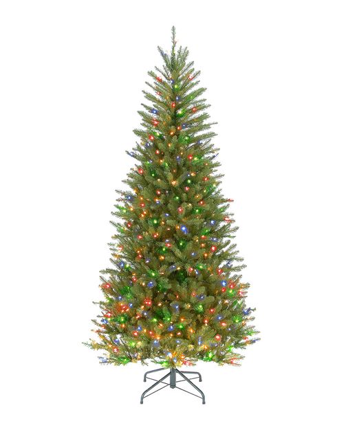 National Tree Company 7.5' Dunhill Fir Slim Tree with 600 Multicolor Lights