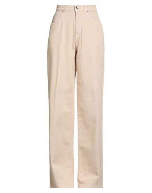 Woman Pants Beige Size 27 Cotton, Elastane