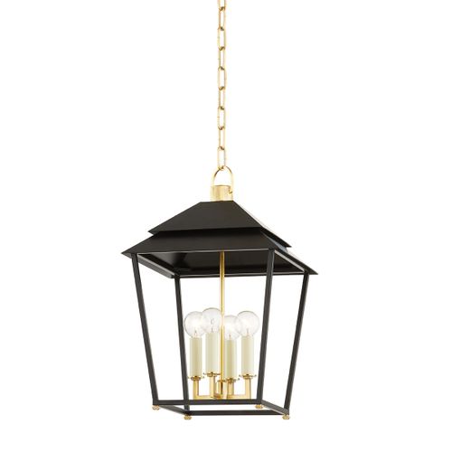 Aged Brass Four Light Lantern from the Natick Collection