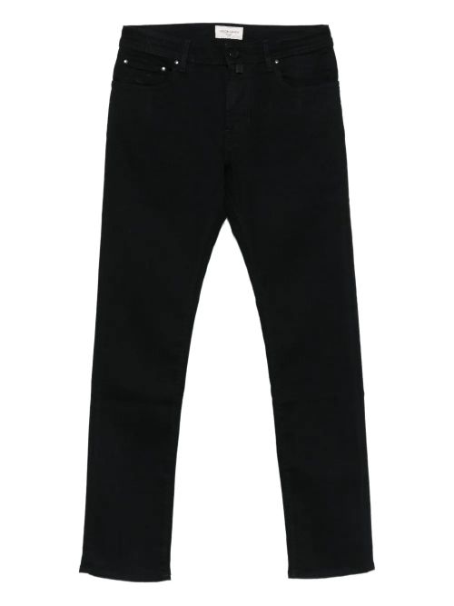 Five-Pocket Cotton-Blend Trousers — Black