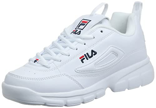 Fila Men's Disruptor SE Training Shoe, White/Fila Navy/Fila Red, 10.5 M US