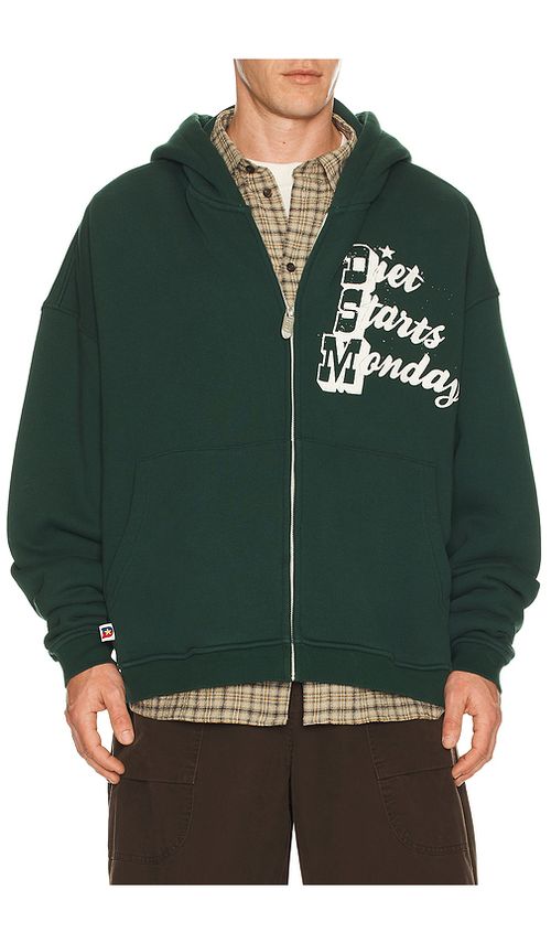 Diet Starts Monday Star Full Zip Sweatshirt in Green. L. Also in M, S, XL/1X
