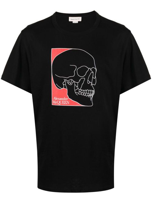 Skull-print cotton T-shirt - Black