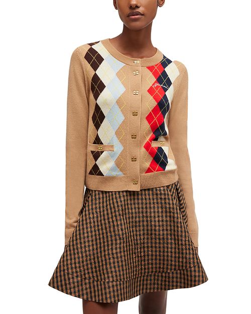 Wool & Cashmere Argyle Cardigan