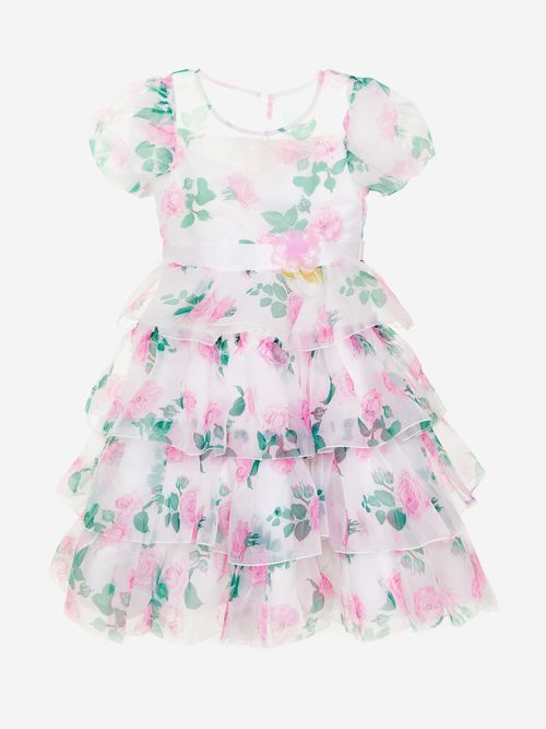 Girls Peony Princess Dress in White