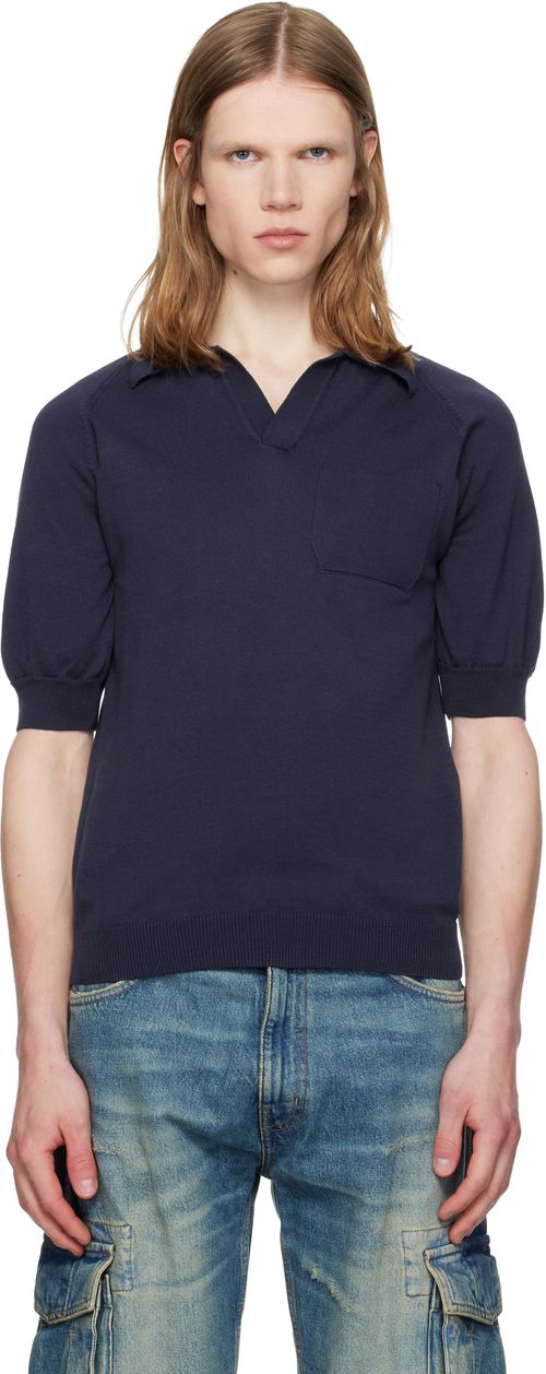 Navy Knit Polo