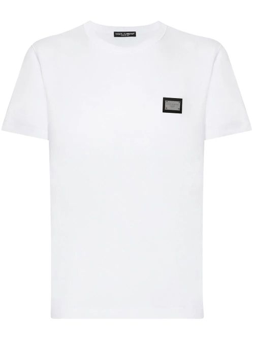 Cotton T-shirt with Branded Tag