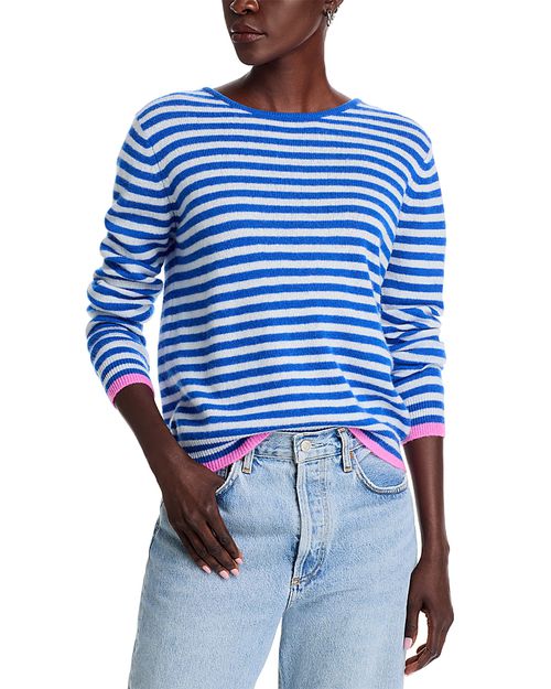 Cashmere Tipped Little Stripe Sweater
