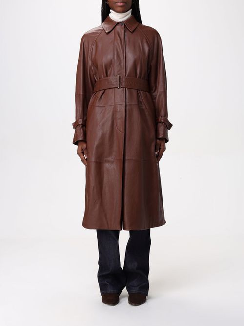 Coat Woman color Leather