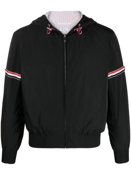 RWB-stripe hooded jacket - Black
