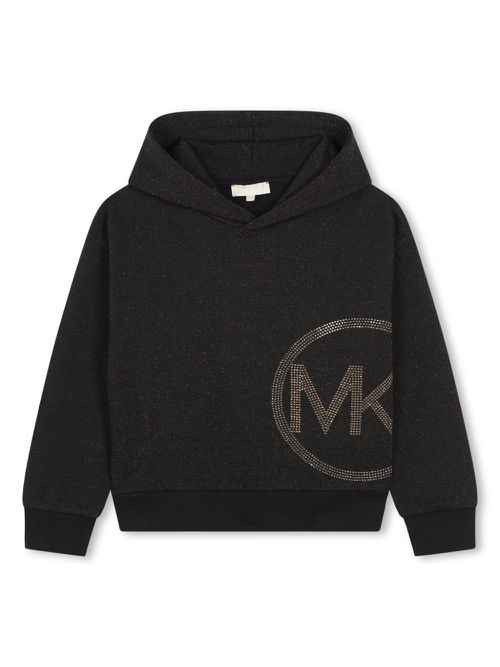 Studded-logo hoodie - Black