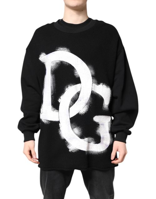 Logo-Print Cotton Sweatshirt — Black