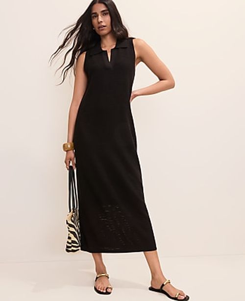 Ann Taylor Petite Collared Halter Sweater Dress