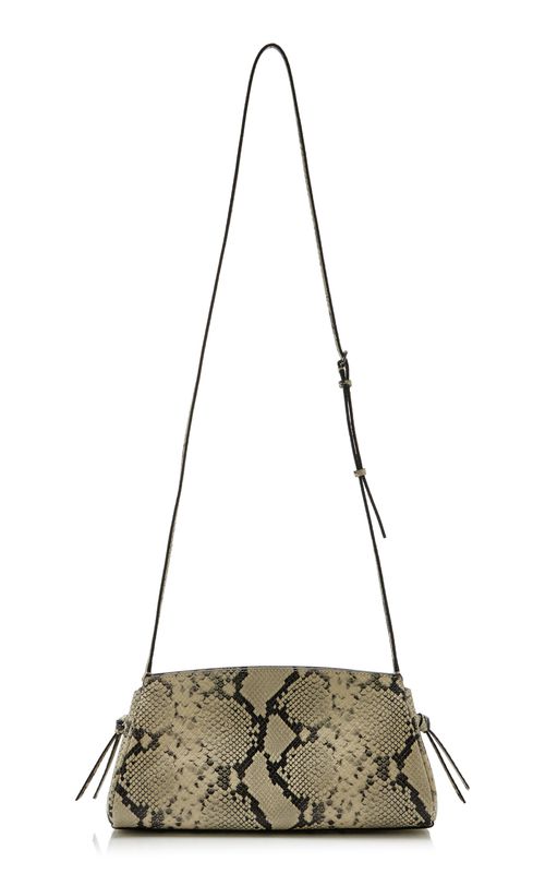Maude Convertible Snake-Effect Leather Clutch