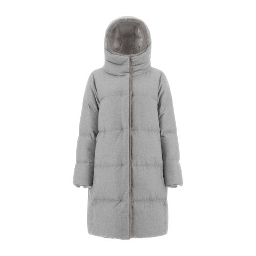 Cashmere and Silk with Goose Down Down Coat — Gray
