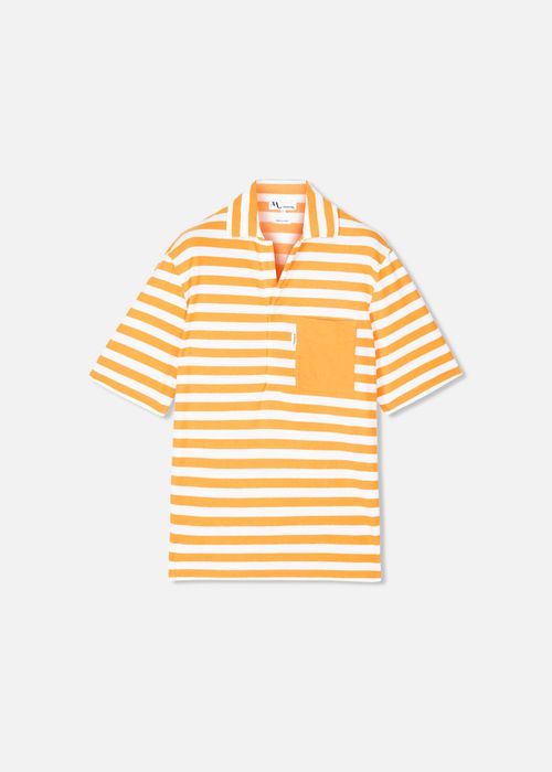 Aadeo Cotton - Terry Striped Poloshirt Orange Sweatshirts & Poloshirts - Unisex