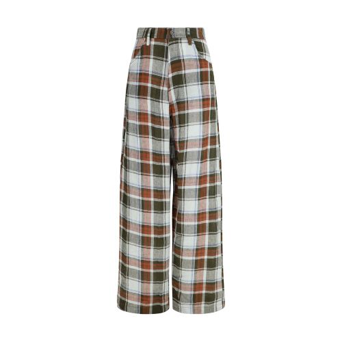 MARBELL Multicolor Linen Casual Women's Pant