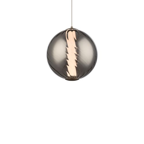 Smoke Glass Brushed Nickel LED Mini Pendant from the Swirly Collection