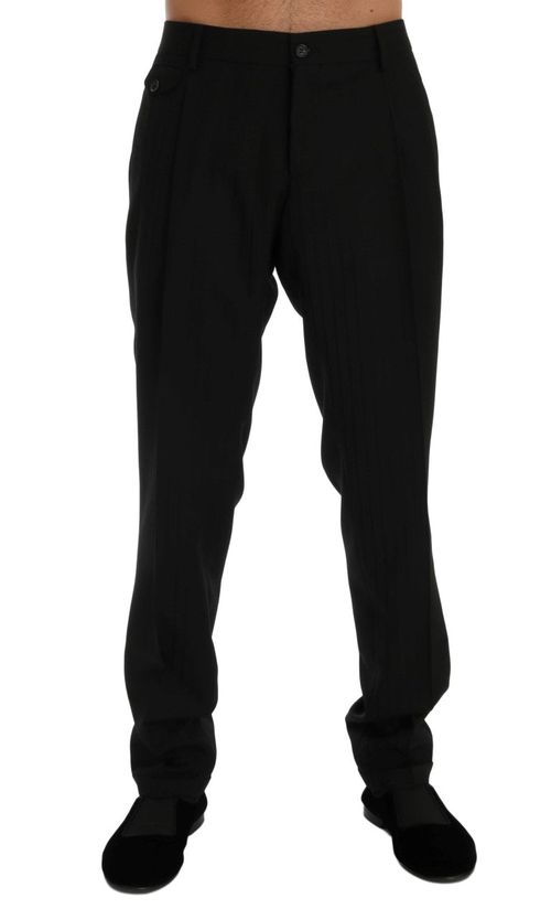 Wool Stretch Trousers — Black