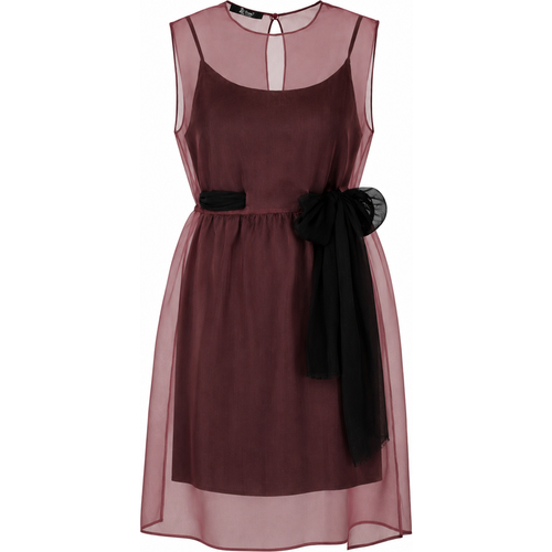 La Rose La Rose Vestito Con Sottoveste Bordeaux