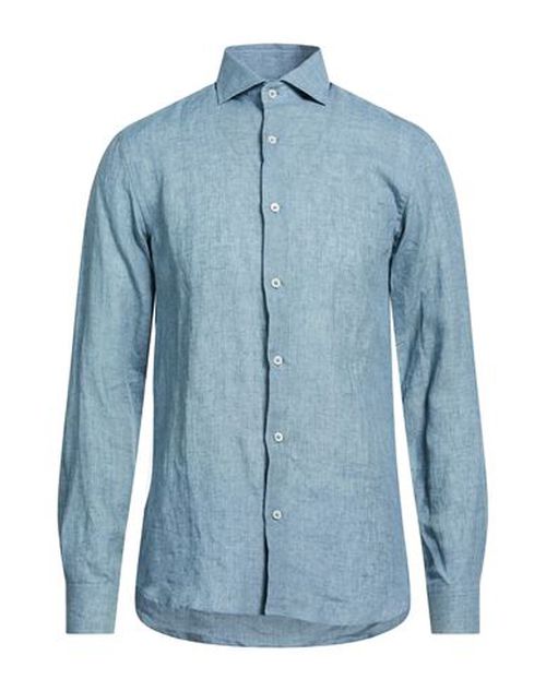 Man Shirt Slate blue Size 42 Linen