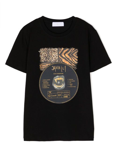 Graphic-print cotton T-shirt - Black