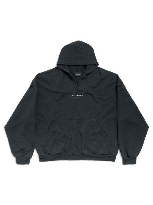 Back Faded Fleece Polo Hoodie
