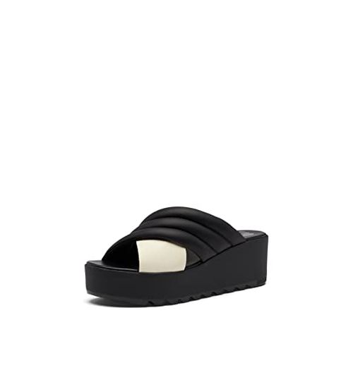 Sorel Women's Cameron Flatform Puff Mule - Chalk, Honest Beige