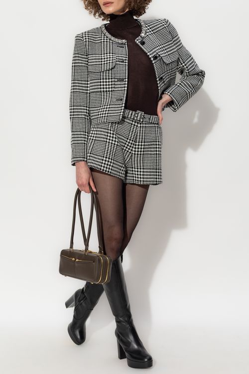 Jacket With Houndstooth Pattern, Women's, Black