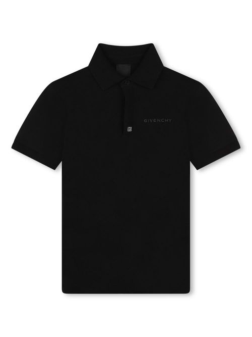 Logo-embroidered polo shirt - Black